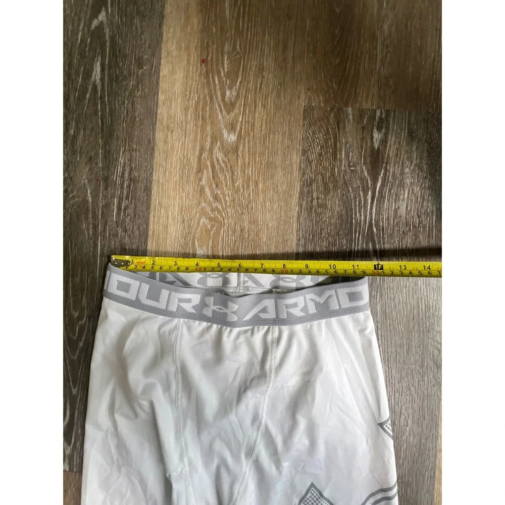 Under Armour Compression Leggings Kids Youth Large White HeatGear Tights